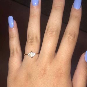 Moonstone and diamond ring